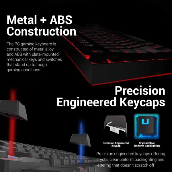 Redragon K552-BB Keyboard, M601 Mouse, P001 Mousepad and H120 Headset Combo Set (4 in 1)