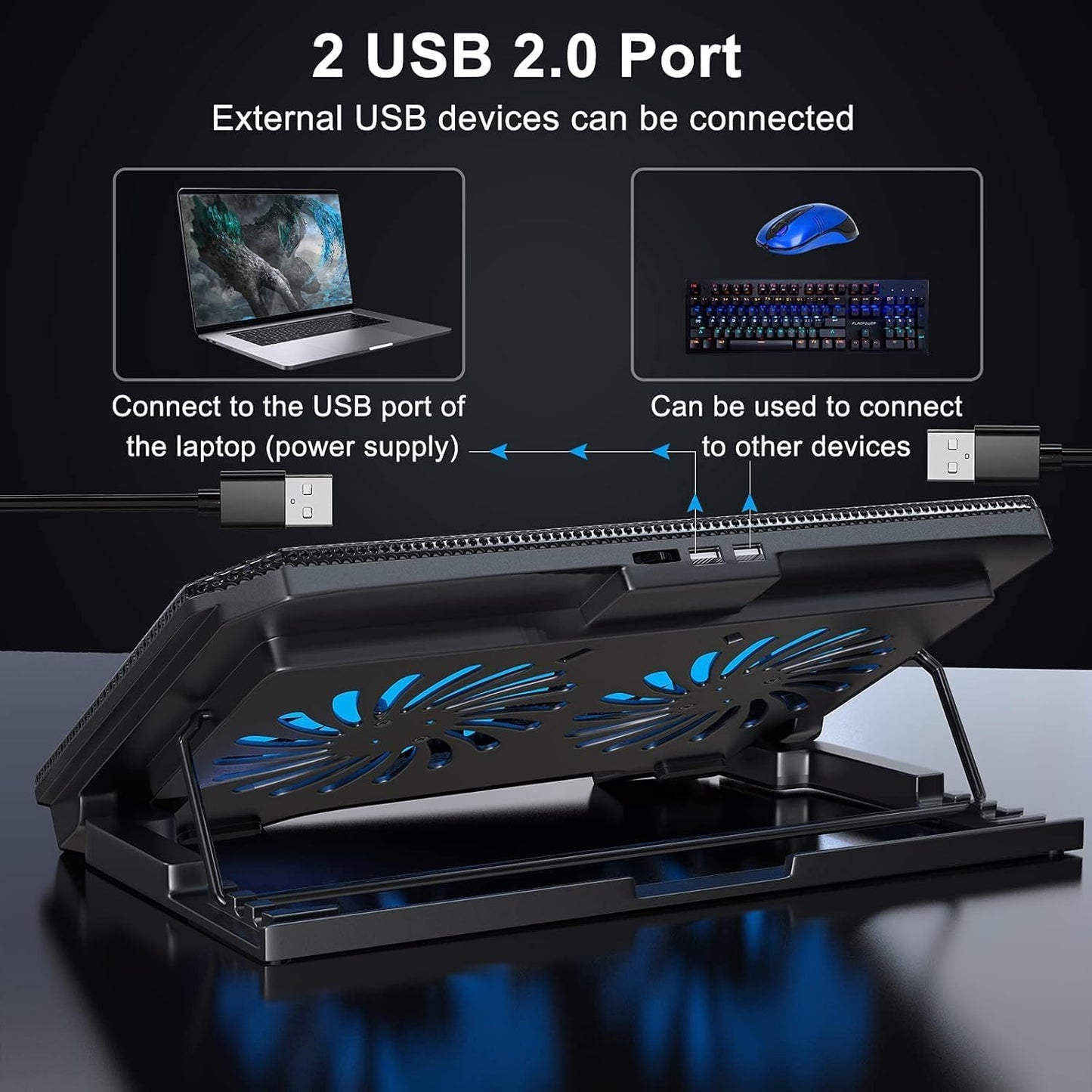 XTRIKE ME FN818 Dual Fan Laptop Cooling Pad