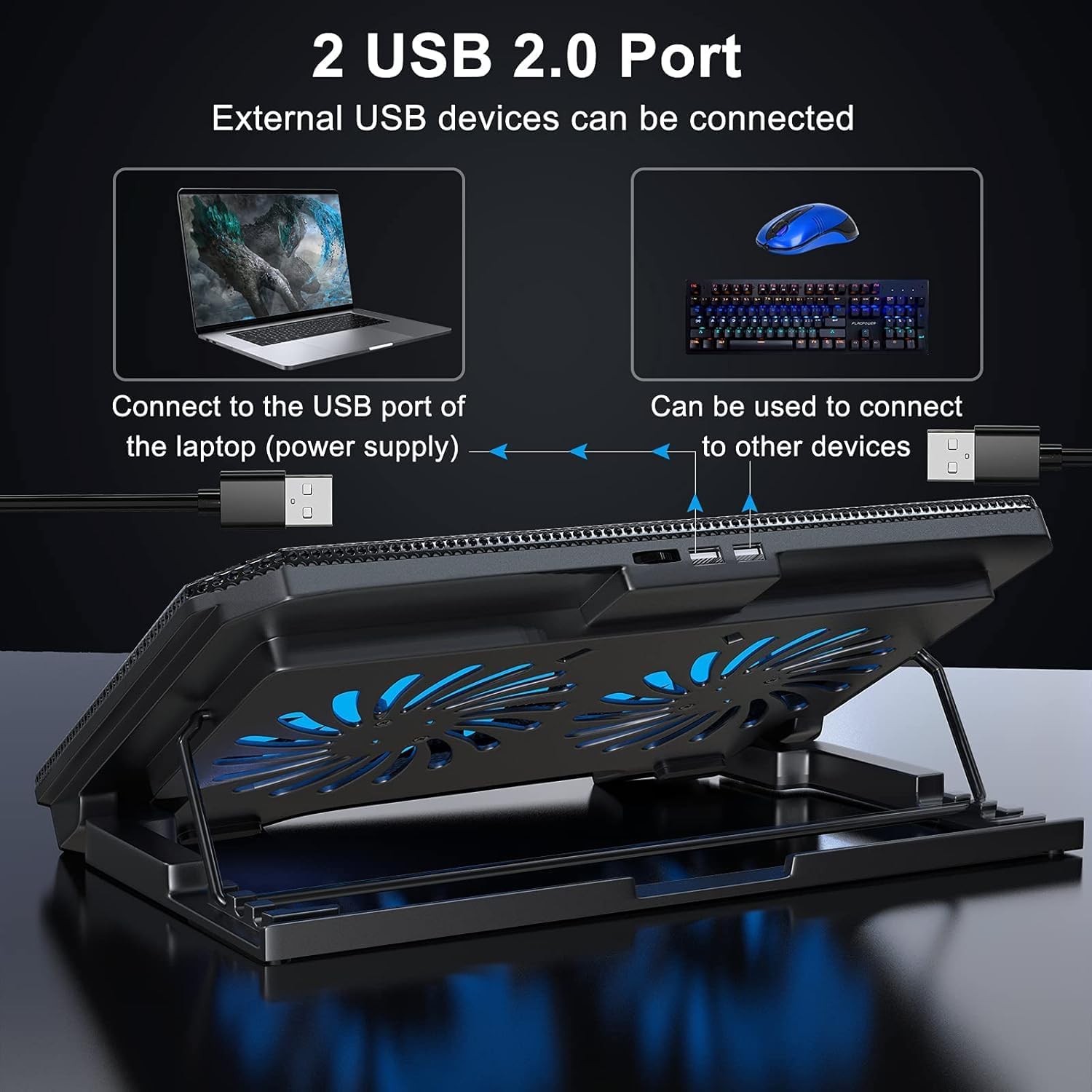 XTRIKE ME FN818 Dual Fan Laptop Cooling Pad