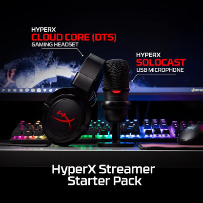 HyperX Streamer Starter Pack OPEN BOX (SoloCast Wired USB Condenser Microphone and Cloud Core Wired Gaming Headset)