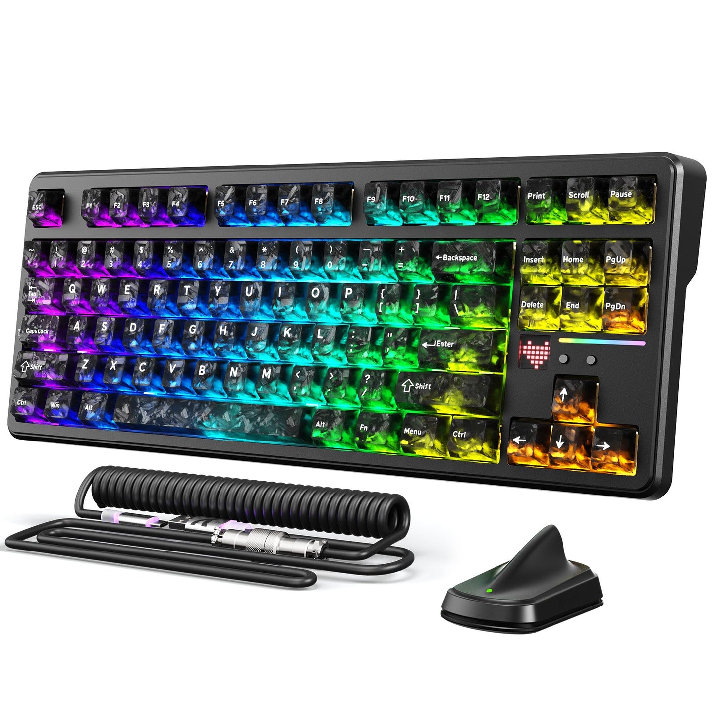 ATTACK SHARK X87 ULTRA Wireless Gaming Keyboard with 8KHz Receiver and RGB Coiled Cable