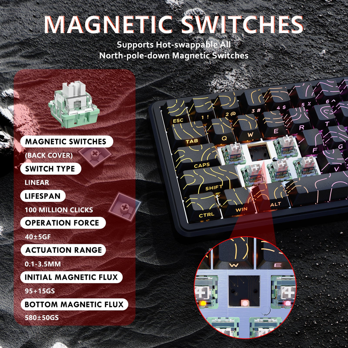 ATTACK SHARK X65 HE Magnetic Switch Rapid Trigger Keyboard