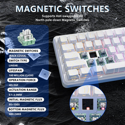 ATTACK SHARK X65 HE Magnetic Switch Rapid Trigger Keyboard