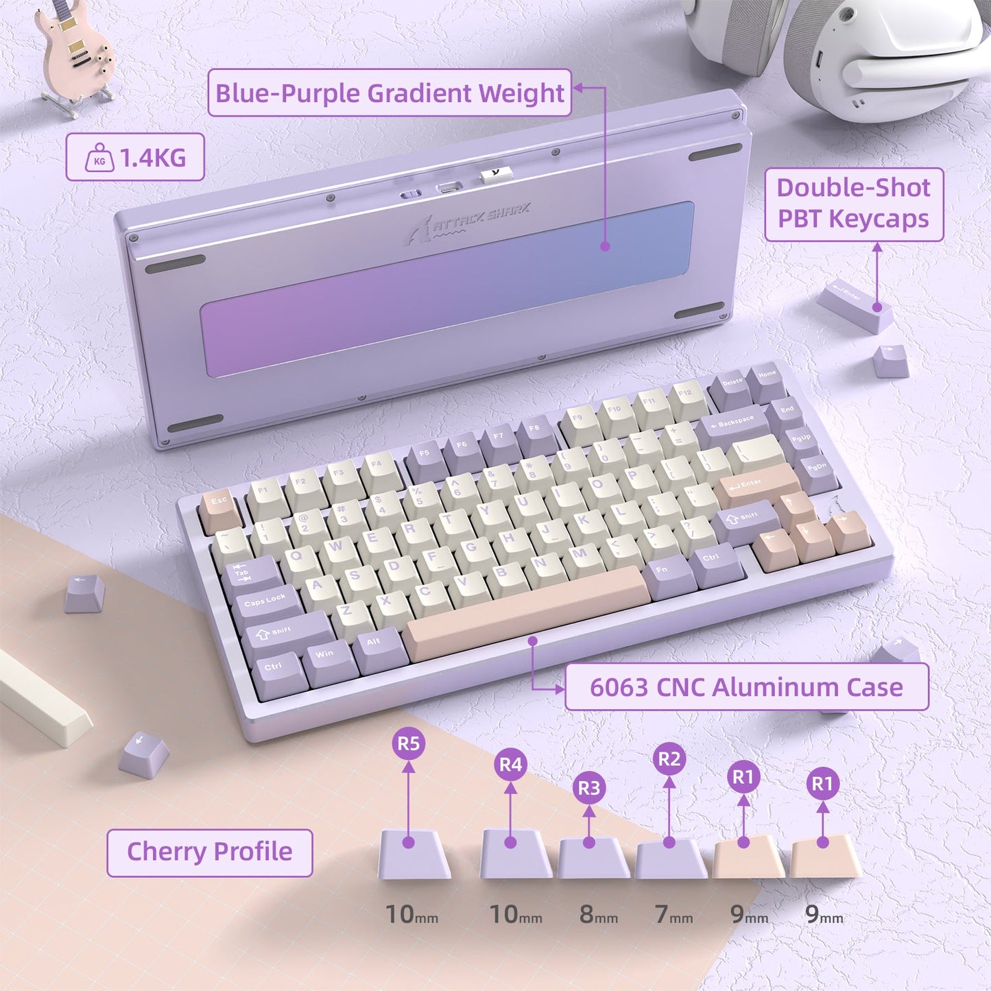 ATTACK SHARK X75 Full Aluminum Keyboard