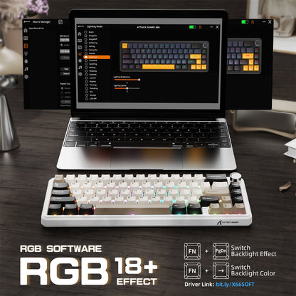 ATTACK SHARK X66 Wireless Mechanical Keyboard with 8K Coiled Cable