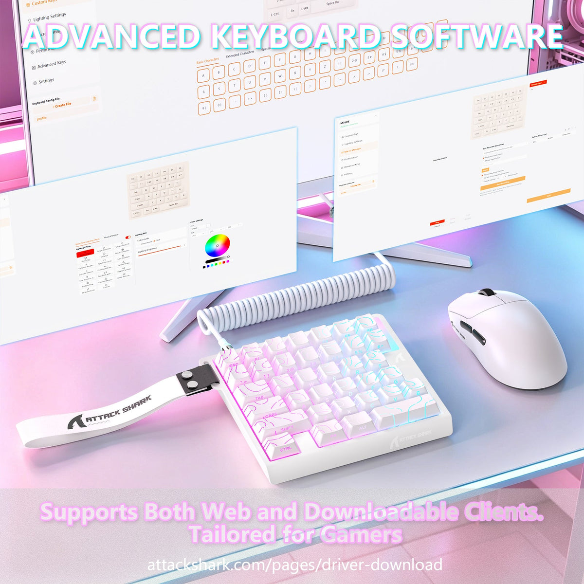 ATTACK SHARK M36 HE One-Handed Magnetic Switch Keyboard & C01 ULTRA LED Aviator Cable