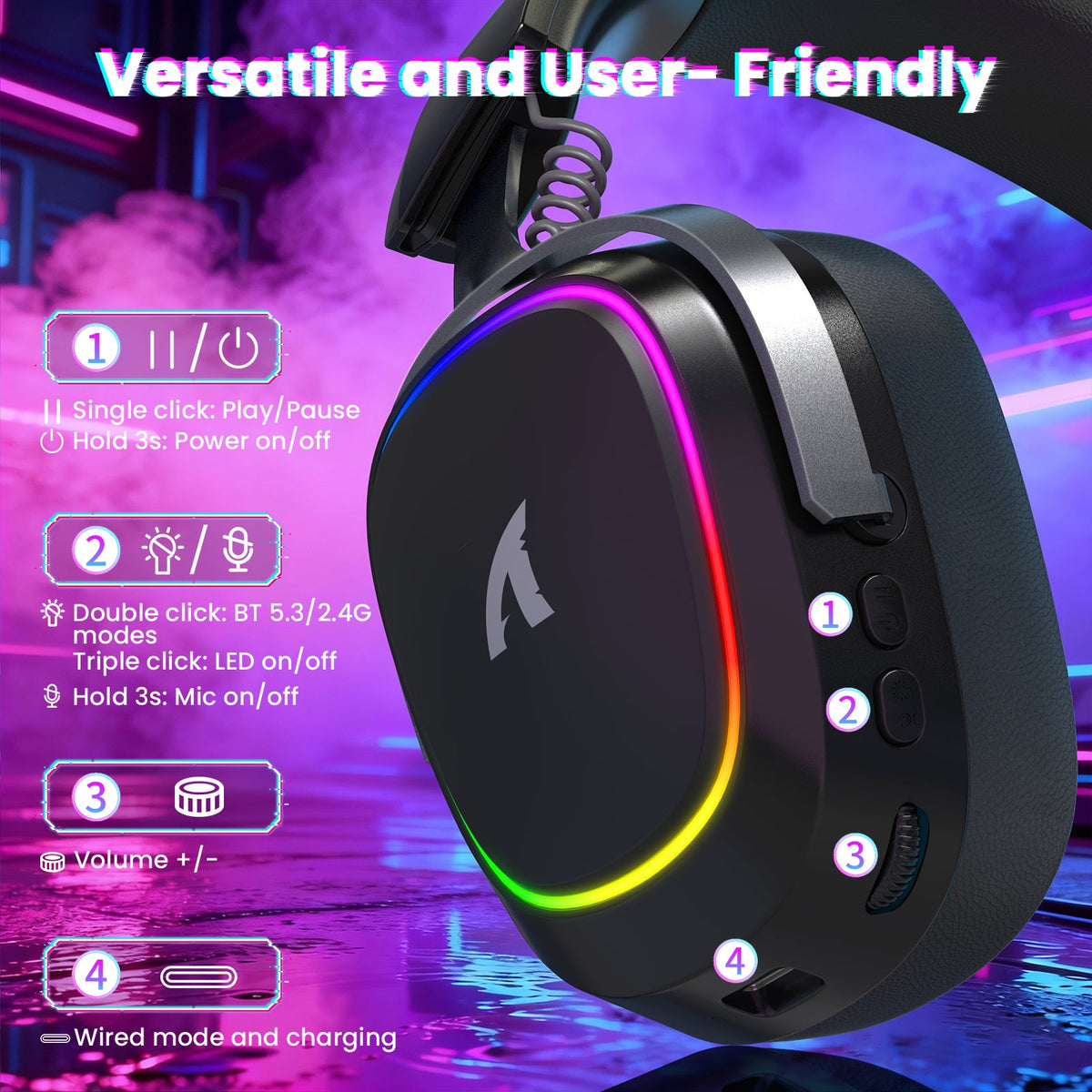 ATTACK SHARK G800 Wireless Gaming Headset