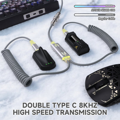 ATTACK SHARK C08 2-in-1 Custom Aviation Cable for 8kHz Magnetic Keyboards