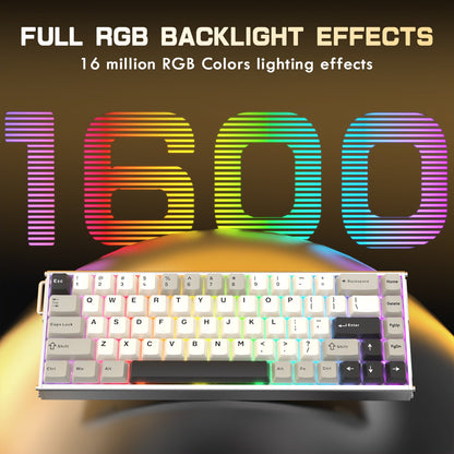 ATTACK SHARK X68MAX HE Rapid Trigger CNC Aluminum Keyboard Magnetic Switch with C01Ultra RGB Coiled Cable