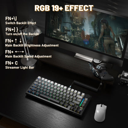ATTACK SHARK X820ULTRA Mechanical Keyboard with C01ULTRA Coiled Cable