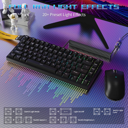 ATTACK SHARK R82 HE Wired 75% Gaming Keyboard  with C01ULTRA LED Cable