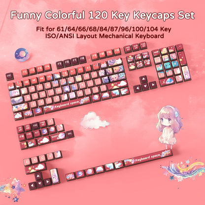 ATTACK SHARK 120 Keys PBT Dye-Sublimation Pudding Keycaps Set