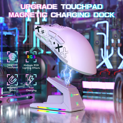 ATTACK SHARK X1 Tri-mode Gaming Mouse With Touchpad RGB Charging Dock PAW3395PRO Sensor