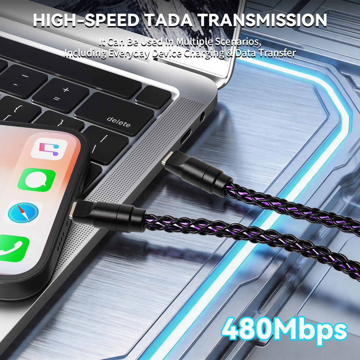 ATTACK SHARK C07 PRO 2-In 1  Type C Cable for 8KHz Gaming Keyboard/Mouse