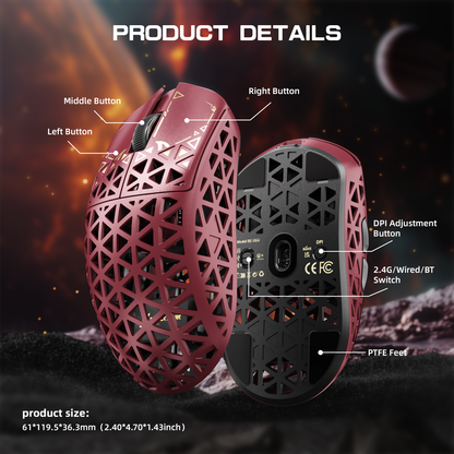 ATTACK SHARK R5 ULTRA Carbon Fiber Wireless 8K PAW3950MAX Gaming Mouse