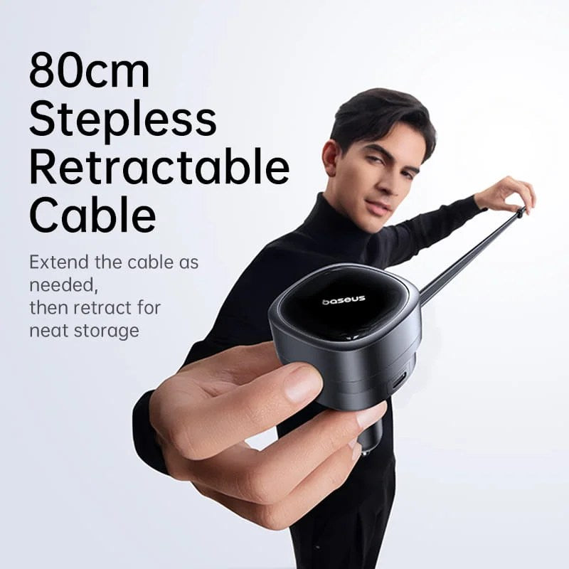 Baseus PrimeTrip VR1 Car Charger with Retractable Cable (U+C)+Type-C 60W