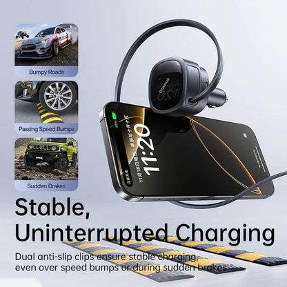 Baseus PrimeTrip VR1 Car Charger with Retractable Cable (U+C)+Type-C 60W