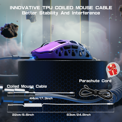 ATTACK SHARK R3 Magnesium Alloy Gaming Mouse 8K with C06 Coiled Cable