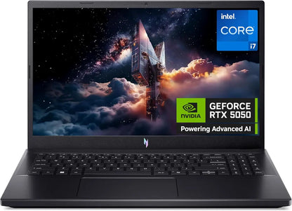 Acer Nitro V15 ANV15-52-769M Gaming Laptop 13th Gen Core i7-13620H, 16GB DDR4, 512GB SSD, NVIDIA RTX 5050 8GB Graphics, 15.6" FHD IPS 165Hz, Windows 11 Home, Black, 1 Year Official Local Warranty