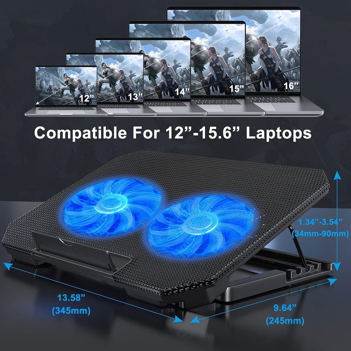 XTRIKE ME FN818 Dual Fan Laptop Cooling Pad