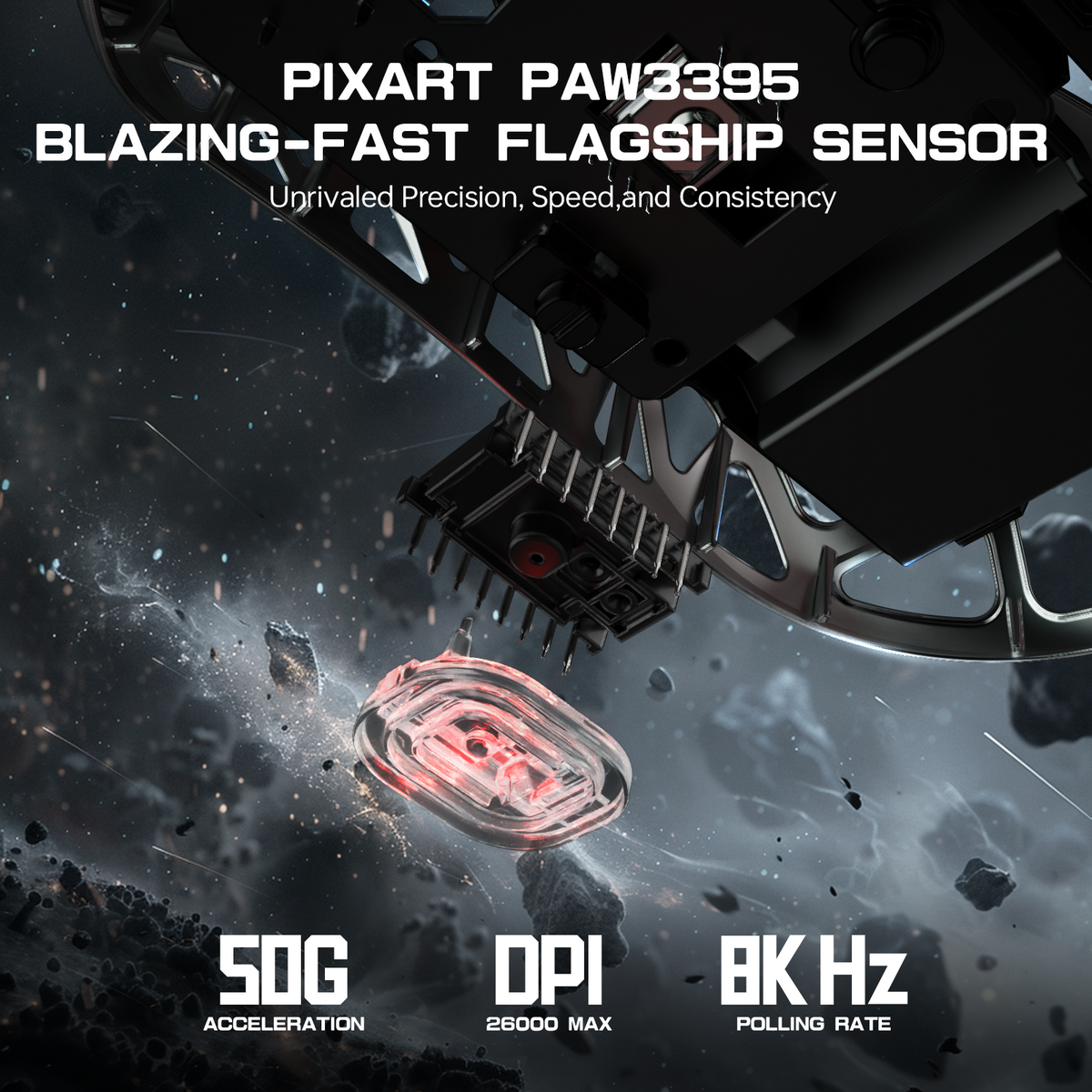 ATTACK SHARK R3 Magnesium Alloy Gaming Mouse 8K with C06 Coiled Cable
