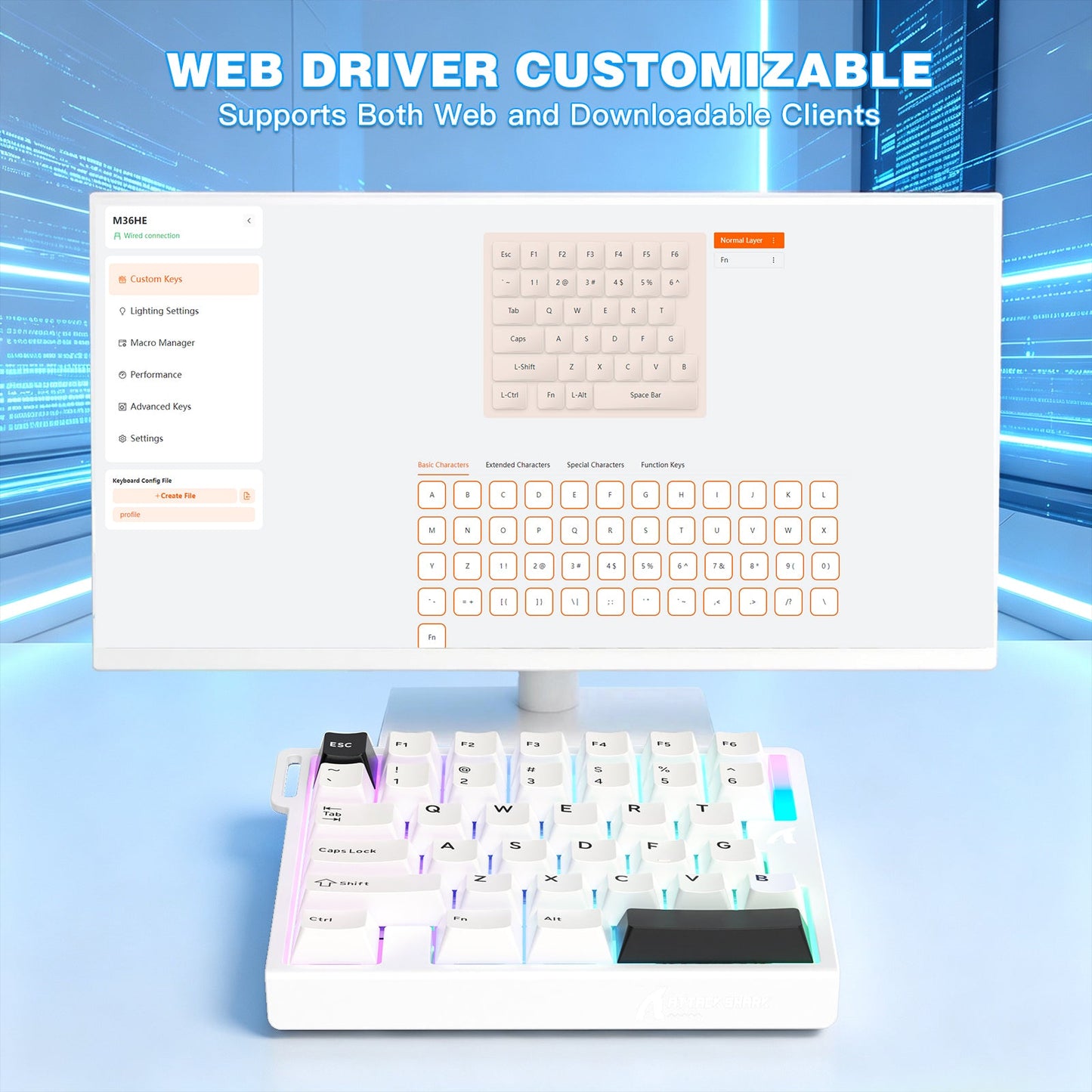 ATTACK SHARK M36 HE One-Handed Magnetic Switch Keyboard