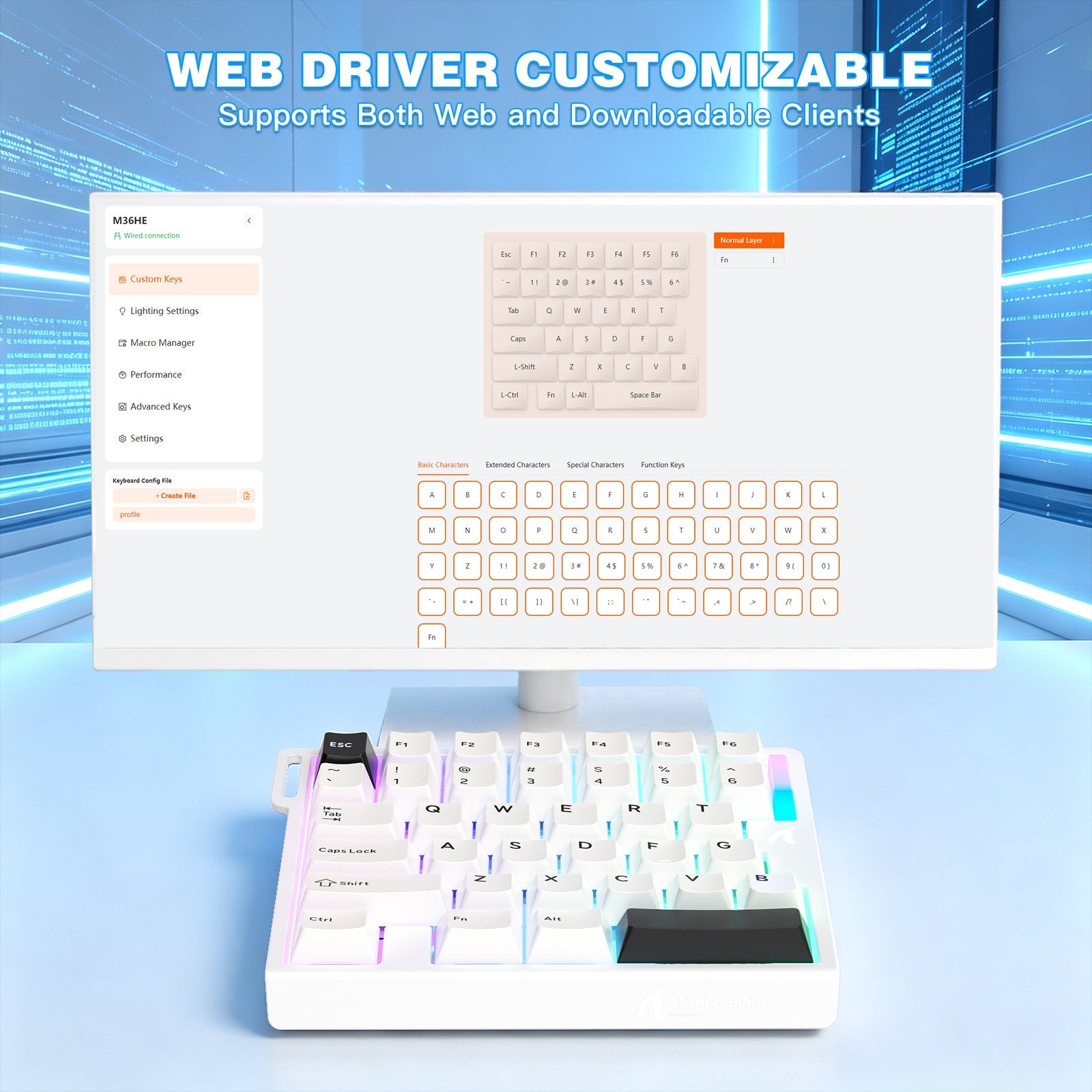 ATTACK SHARK M36 HE One-Handed Magnetic Switch Keyboard