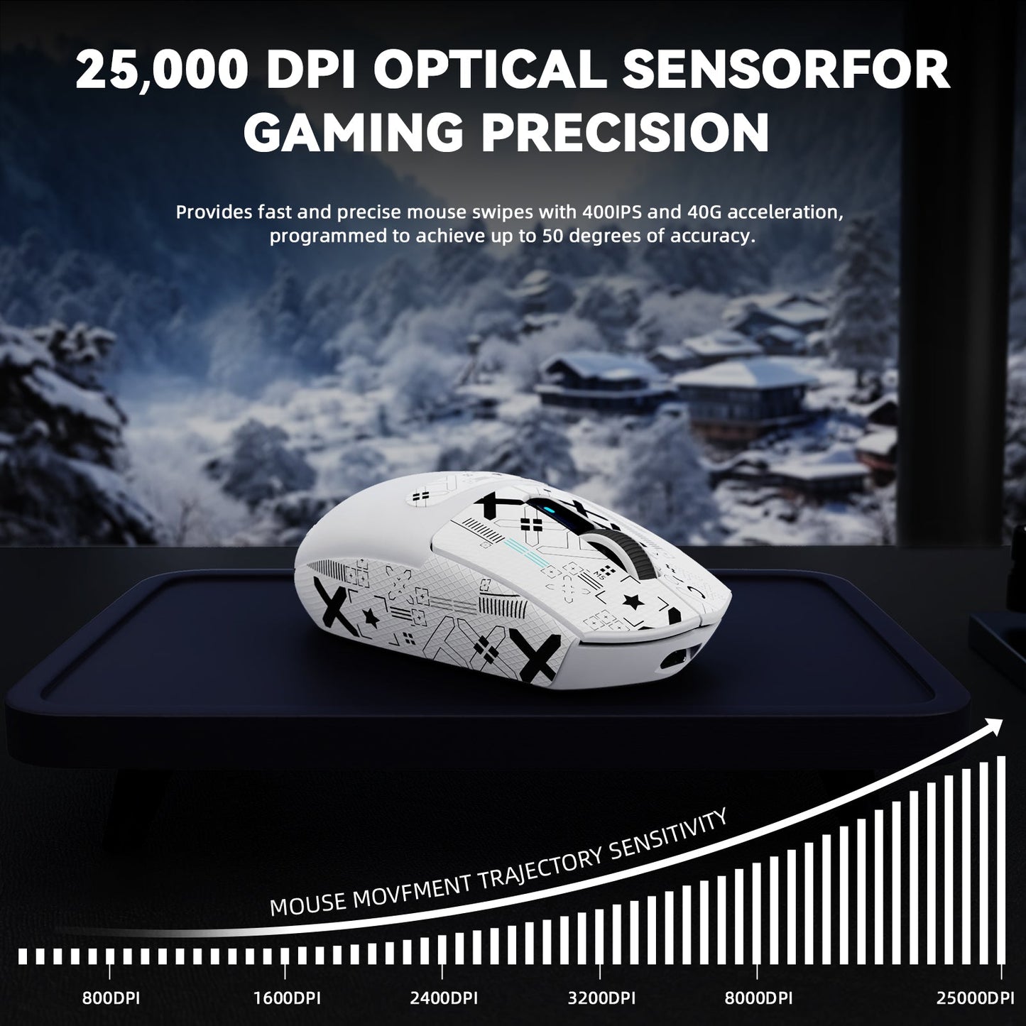 ATTACK SHARK G3 PRO Tri-mode Wireless Gaming Mouse with Charge Dock 25000 DPI Ultra Lightweight