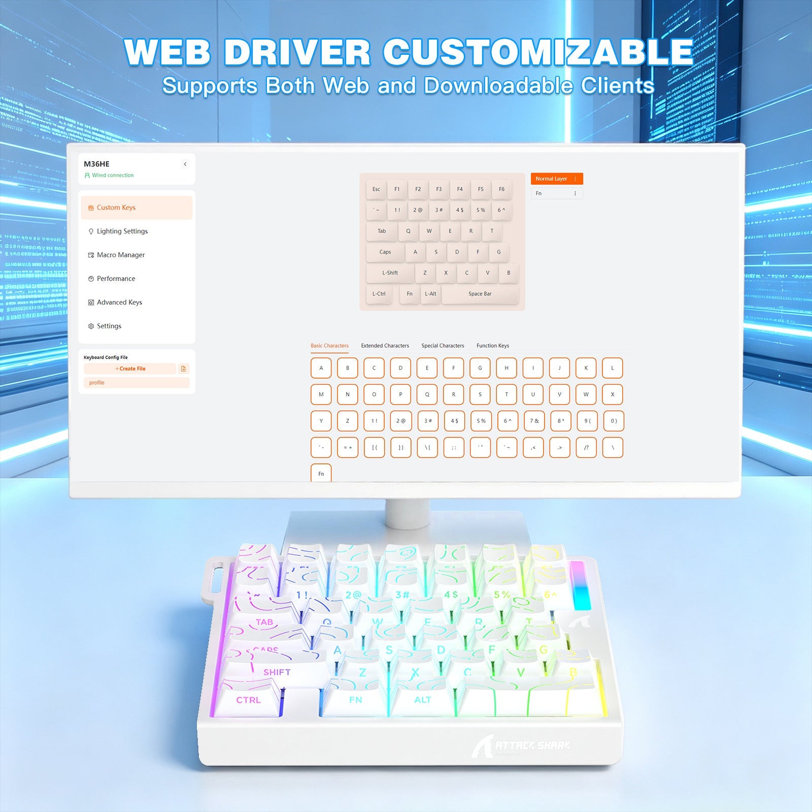ATTACK SHARK M36 HE One-Handed Magnetic Switch Keyboard