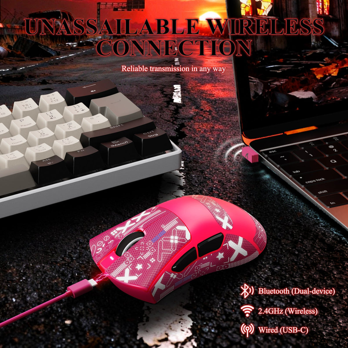 ATTACK SHARK V3PRO Ultra-Light Tri-Mode Gaming Mouse with Charging Dock