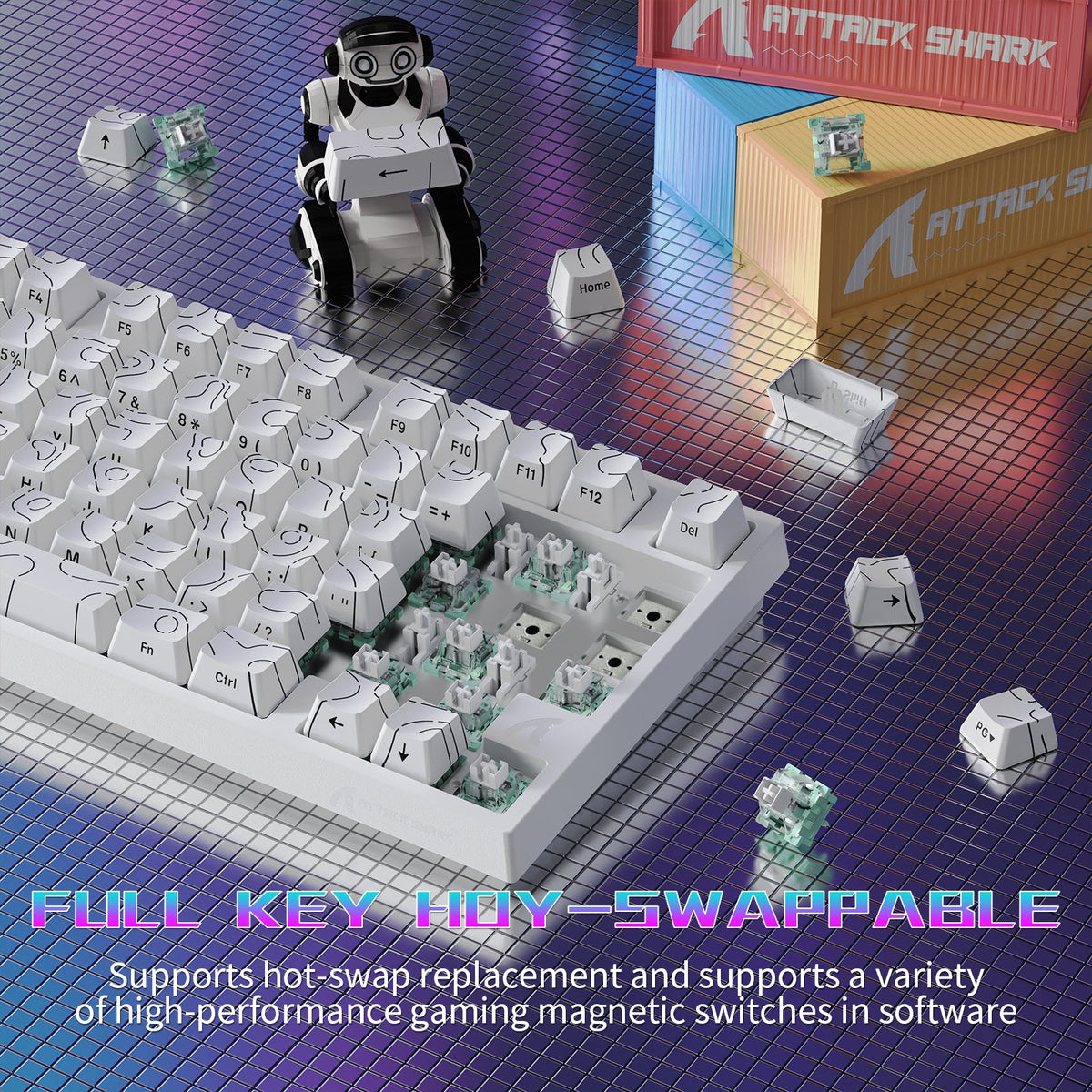 ATTACK SHARK R82 HE Wired 75% Gaming Keyboard  with C01ULTRA LED Cable