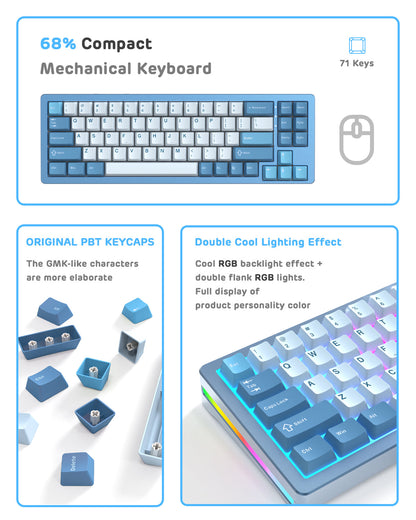 ATTACK SHARK x XINMENG M71 Knob CNC Aluminum Wireless Mechanical Keyboard