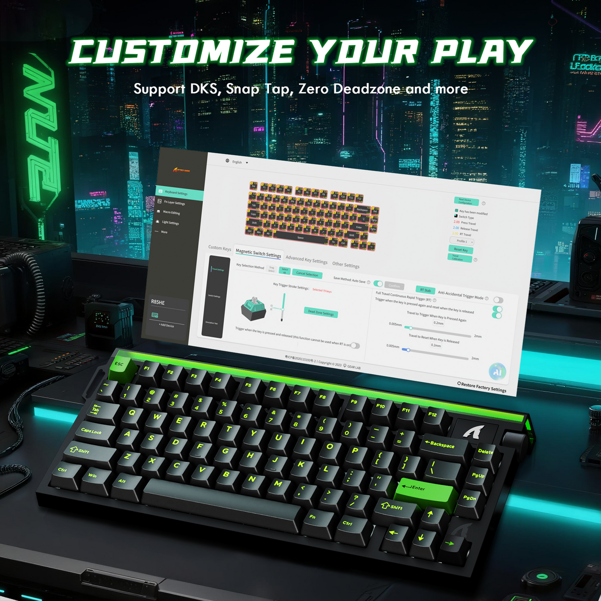 ATTACK SHARK R85 HE Rapid Trigger Keyboard Magnetic Switch with Custom Lightbox