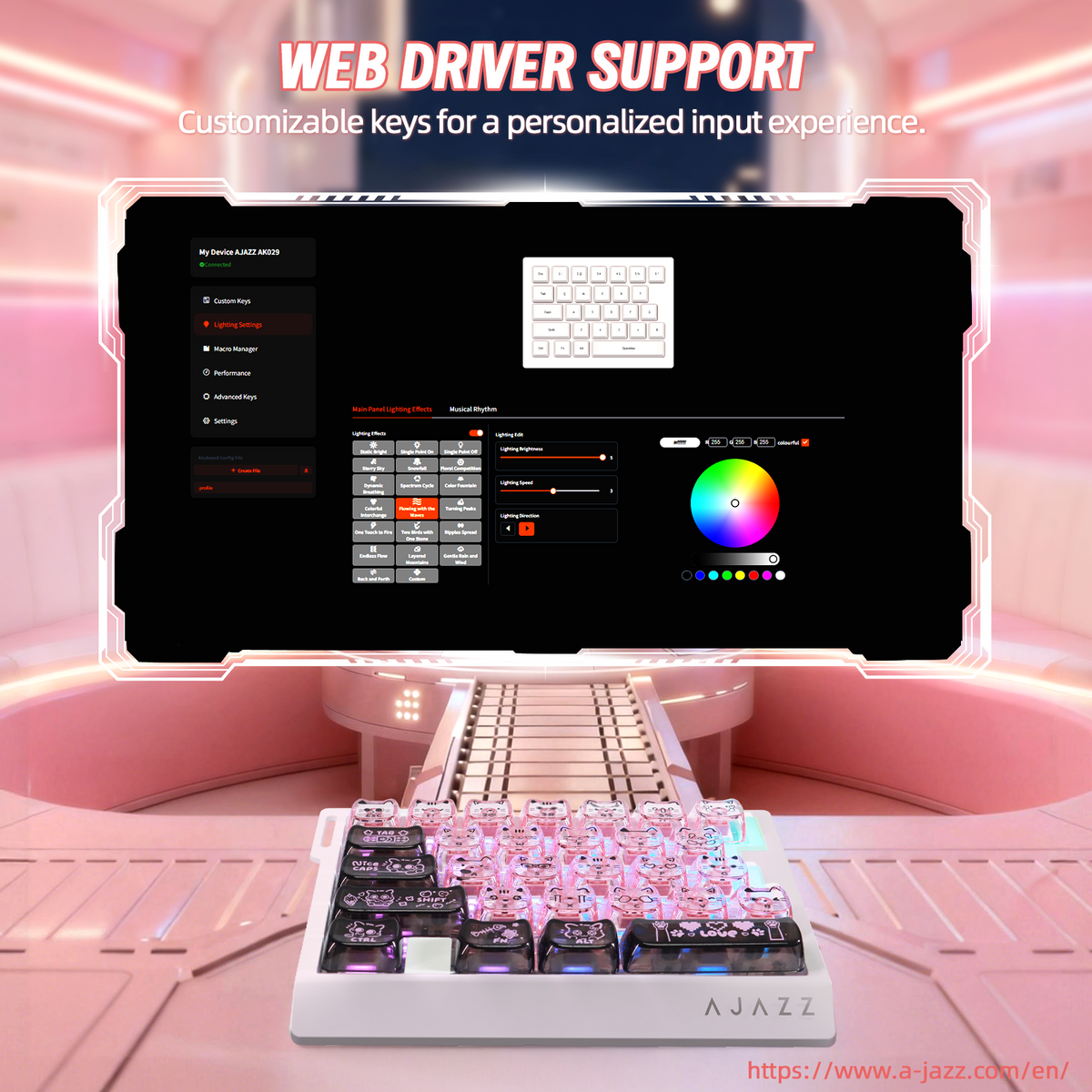 ATTACK SHARK X AJAZZ AK029 Wired One-Handed Gaming Keyboard