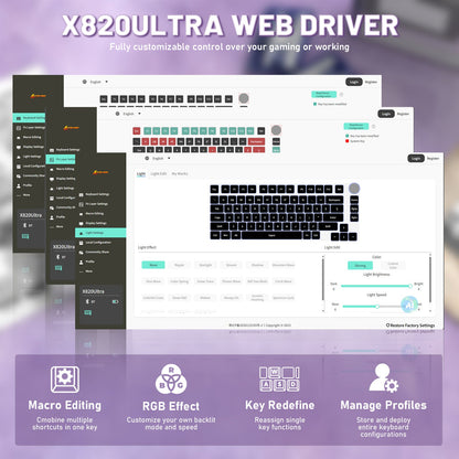 ATTACK SHARK X820ULTRA Mechanical Keyboard with C01ULTRA Coiled Cable