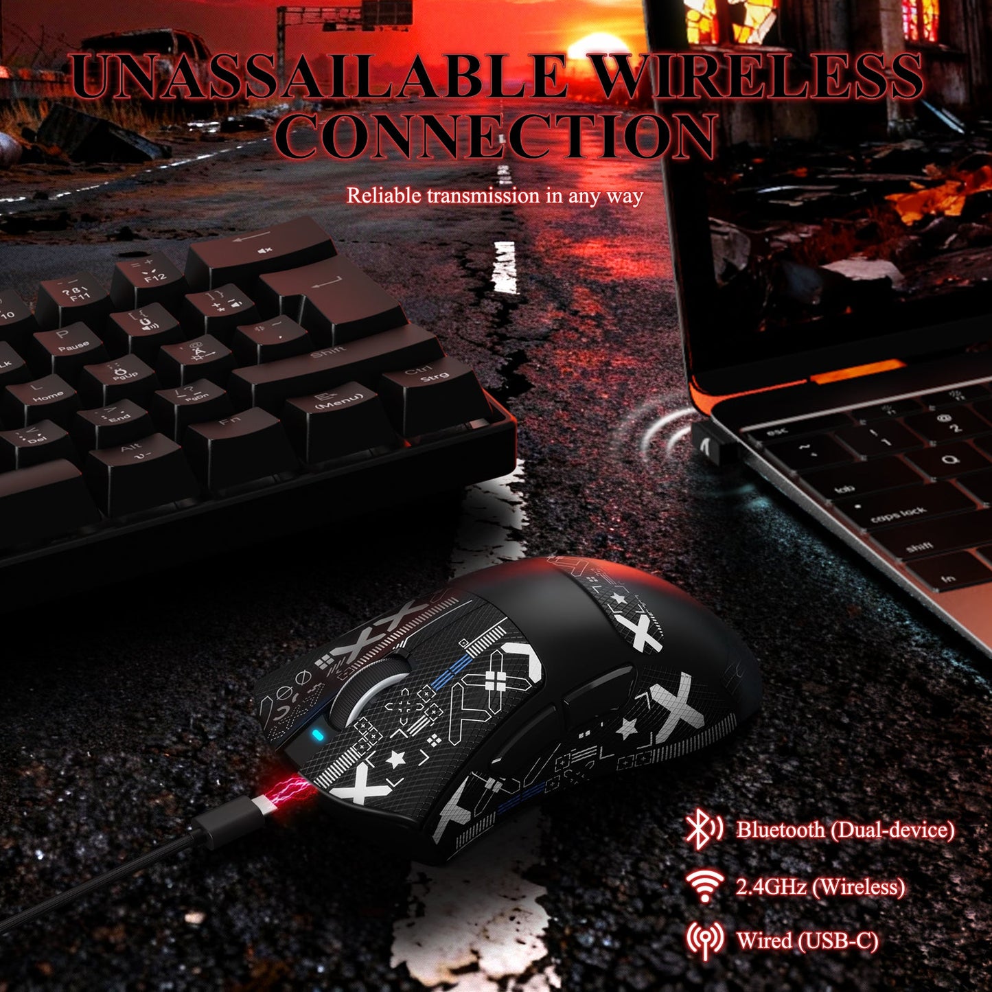 ATTACK SHARK V3PRO Ultra-Light Tri-Mode Gaming Mouse with Charging Dock