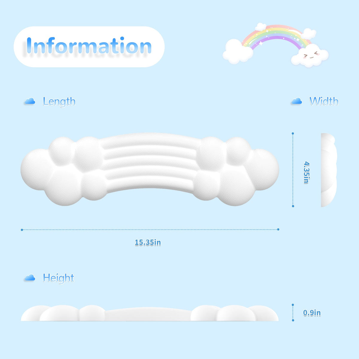 ATTACK SHARK X MAMBASNAKE Rainbow Cloud Keyboard Wrist Rest
