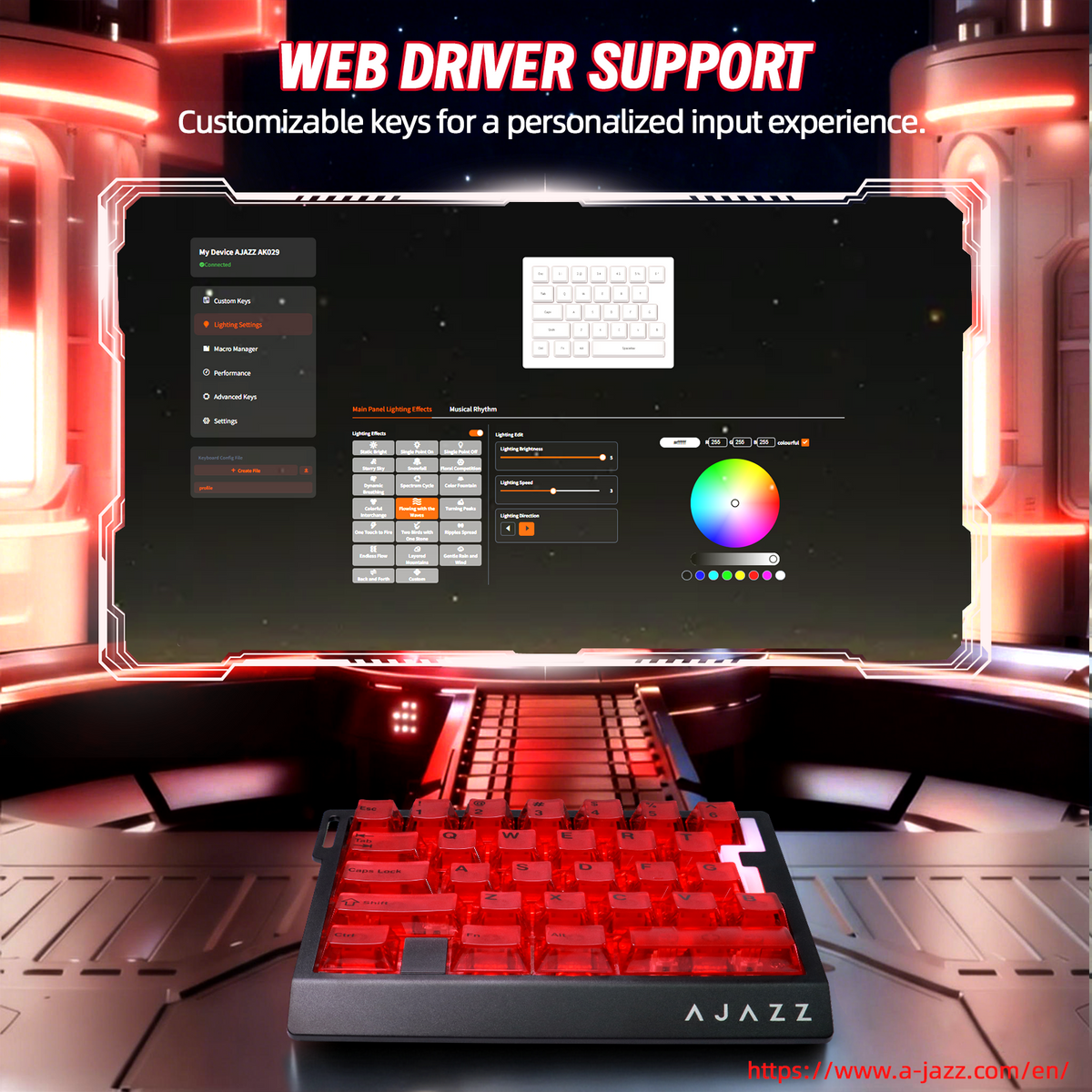 ATTACK SHARK X AJAZZ AK029 Wired One-Handed Gaming Keyboard