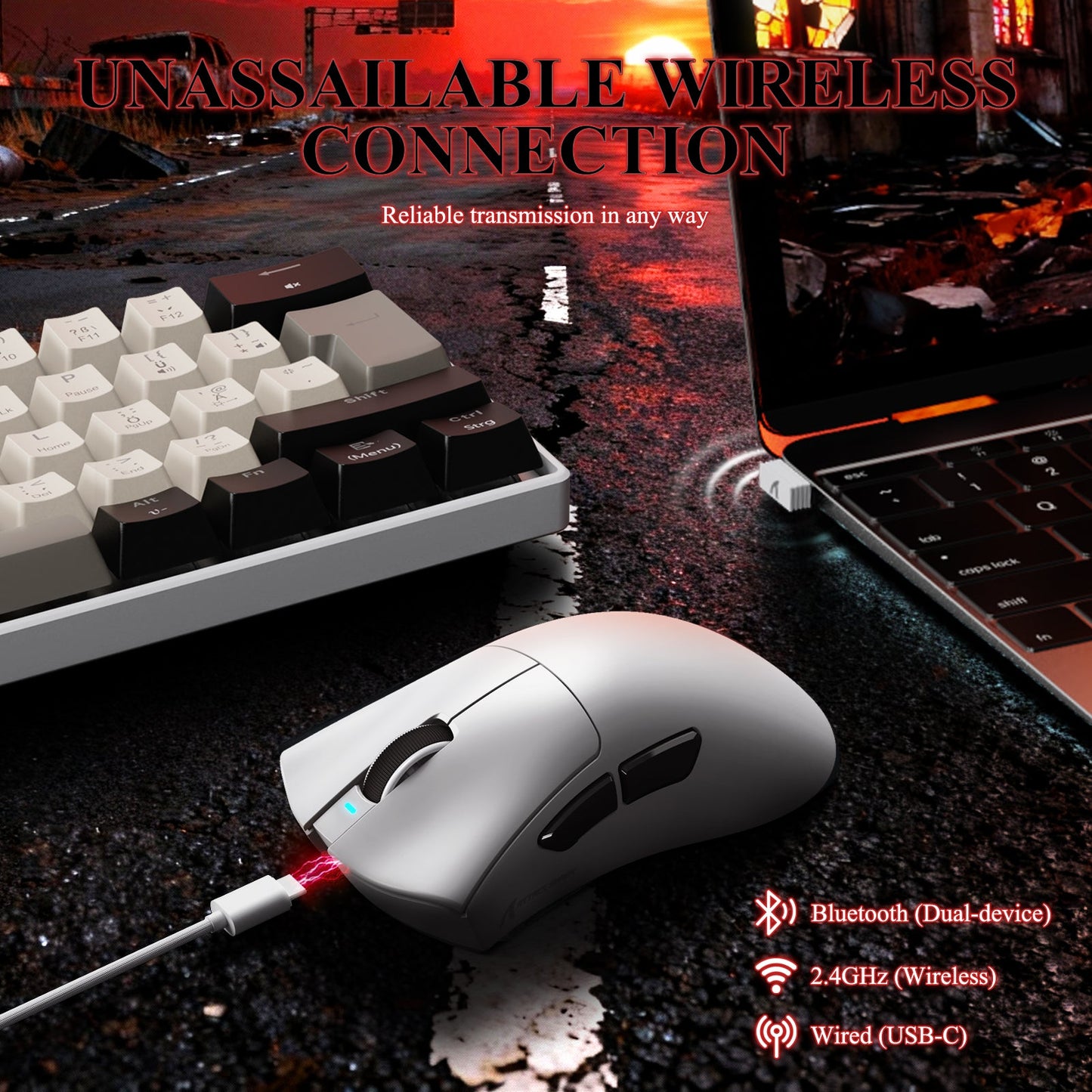 ATTACK SHARK V3PRO Ultra-Light Tri-Mode Gaming Mouse with Charging Dock