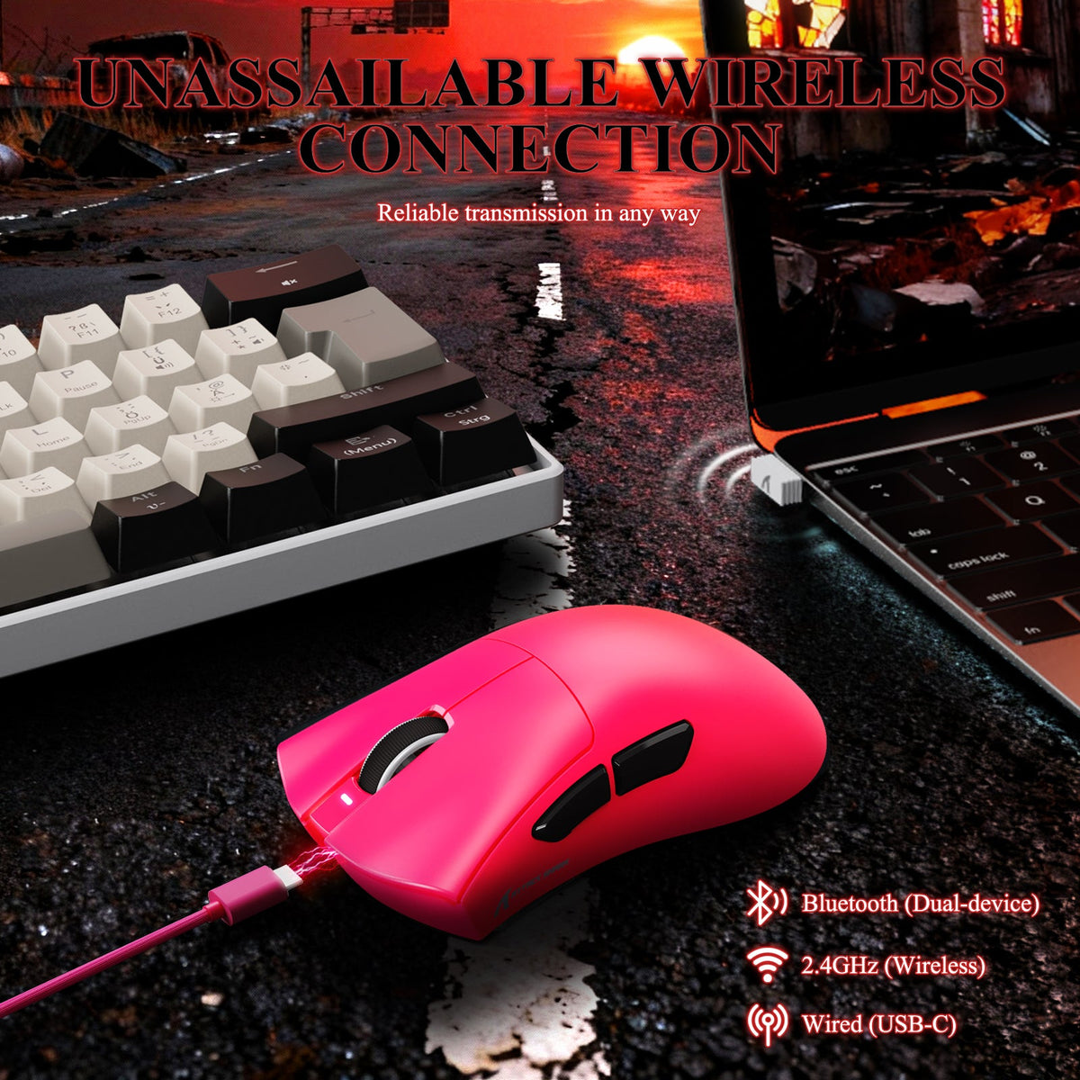 ATTACK SHARK V3PRO Ultra-Light Tri-Mode Gaming Mouse with Charging Dock