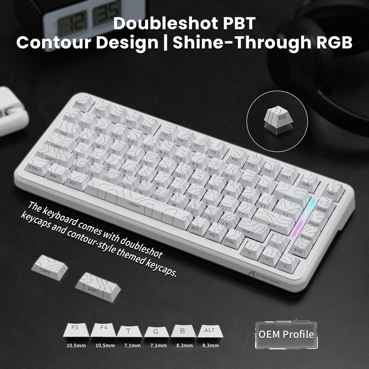ATTACK SHARK X82PRO HE Magnetic Keyboard With C01Ultra RGB Coiled Cable