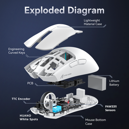 ATTACK SHARK X11 Wireless Gaming Mouse with Charging Dock