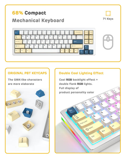 ATTACK SHARK x XINMENG M71 Knob CNC Aluminum Wireless Mechanical Keyboard