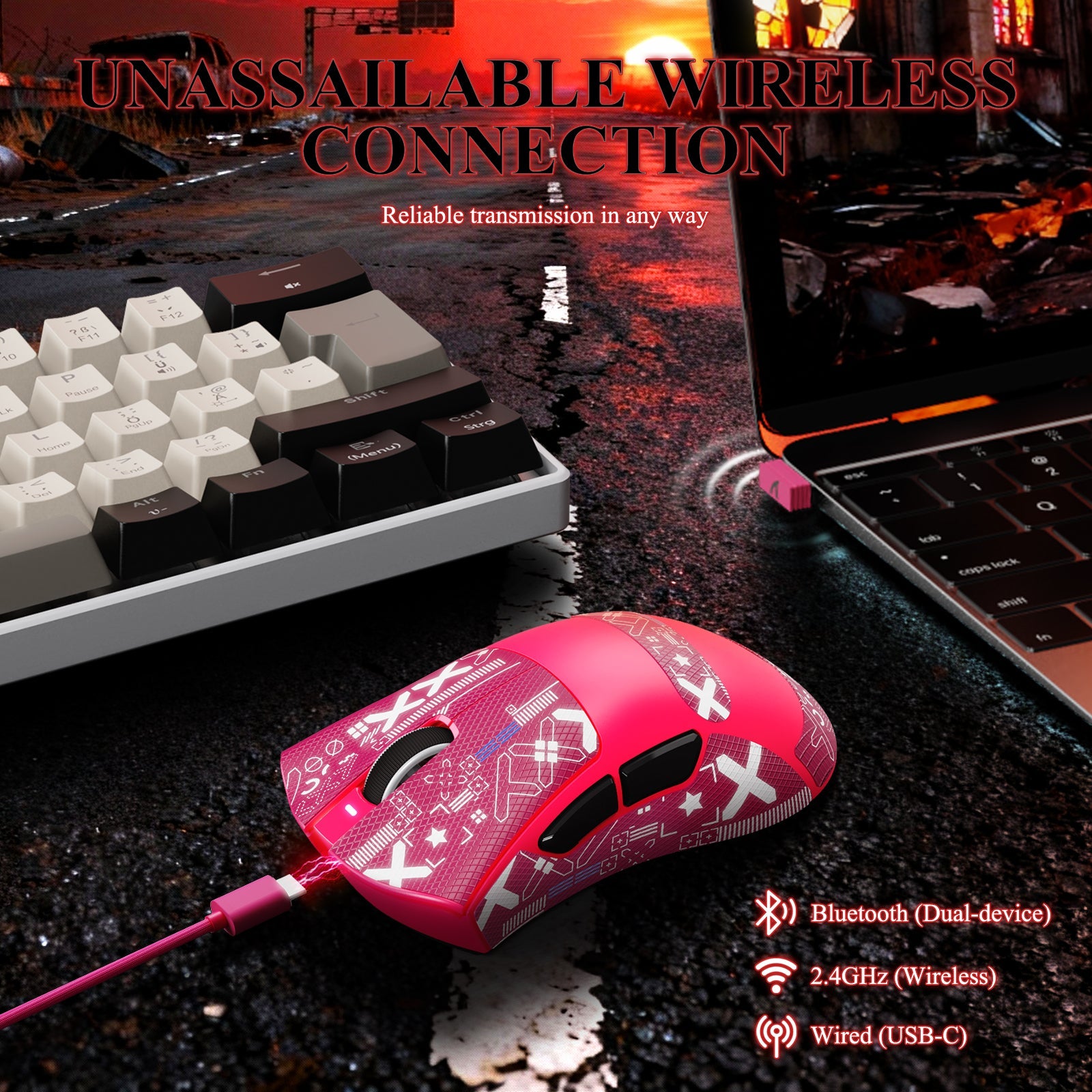 ATTACK SHARK V3PRO Ultra-Light Tri-Mode Gaming Mouse with Charging Dock