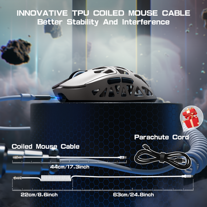 ATTACK SHARK R2 Magnesium Alloy PAW3950 Gaming Mouse 8K with Mouse Coiled Cable (Not Include the Charging Dock)