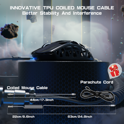 ATTACK SHARK R3 Magnesium Alloy Gaming Mouse 8K with C06 Coiled Cable