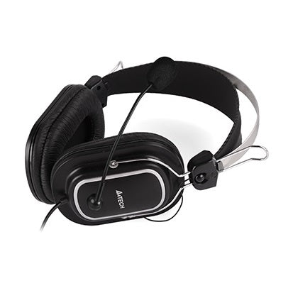 A4Tech HS-50 Stereo Noise Cancelling Mic Headphone - Black