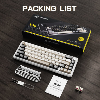 ATTACK SHARK X66 Wireless Mechanical Keyboard with 8K Coiled Cable