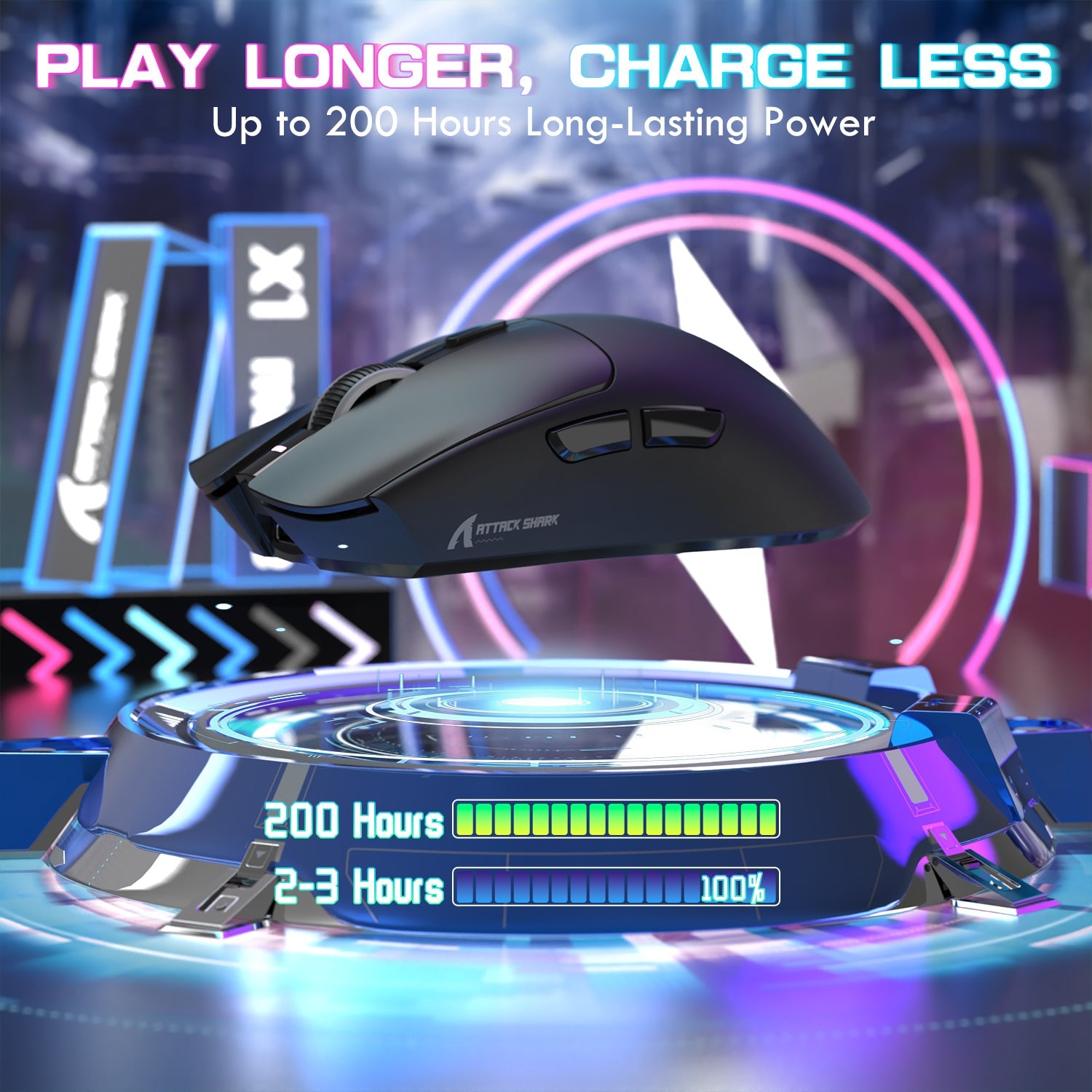ATTACK SHARK X1 Tri-mode Gaming Mouse With Touchpad RGB Charging Dock PAW3395PRO Sensor