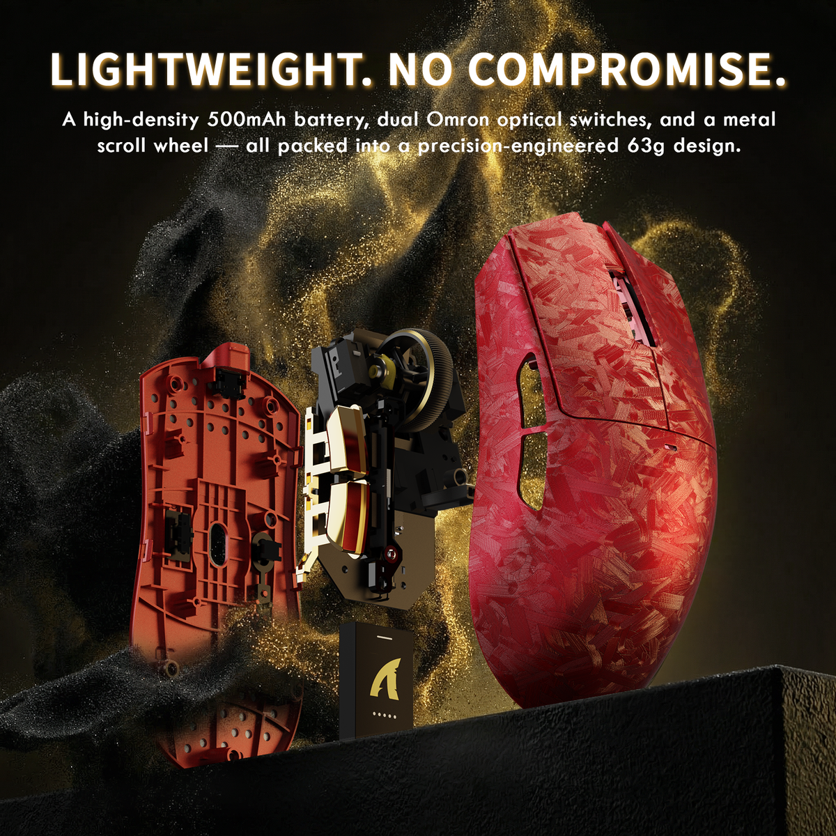 ATTACK SHARK X11 ULTRA Carbon Fiber Wireless Gaming Mouse With C06 Ultra LED Cable